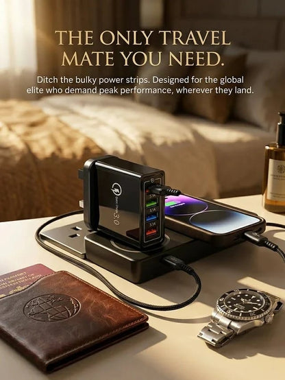 ⚡️The Secret to Faster Phone Performance📱Four-Port Travel Charger for Extended Phone Battery Life