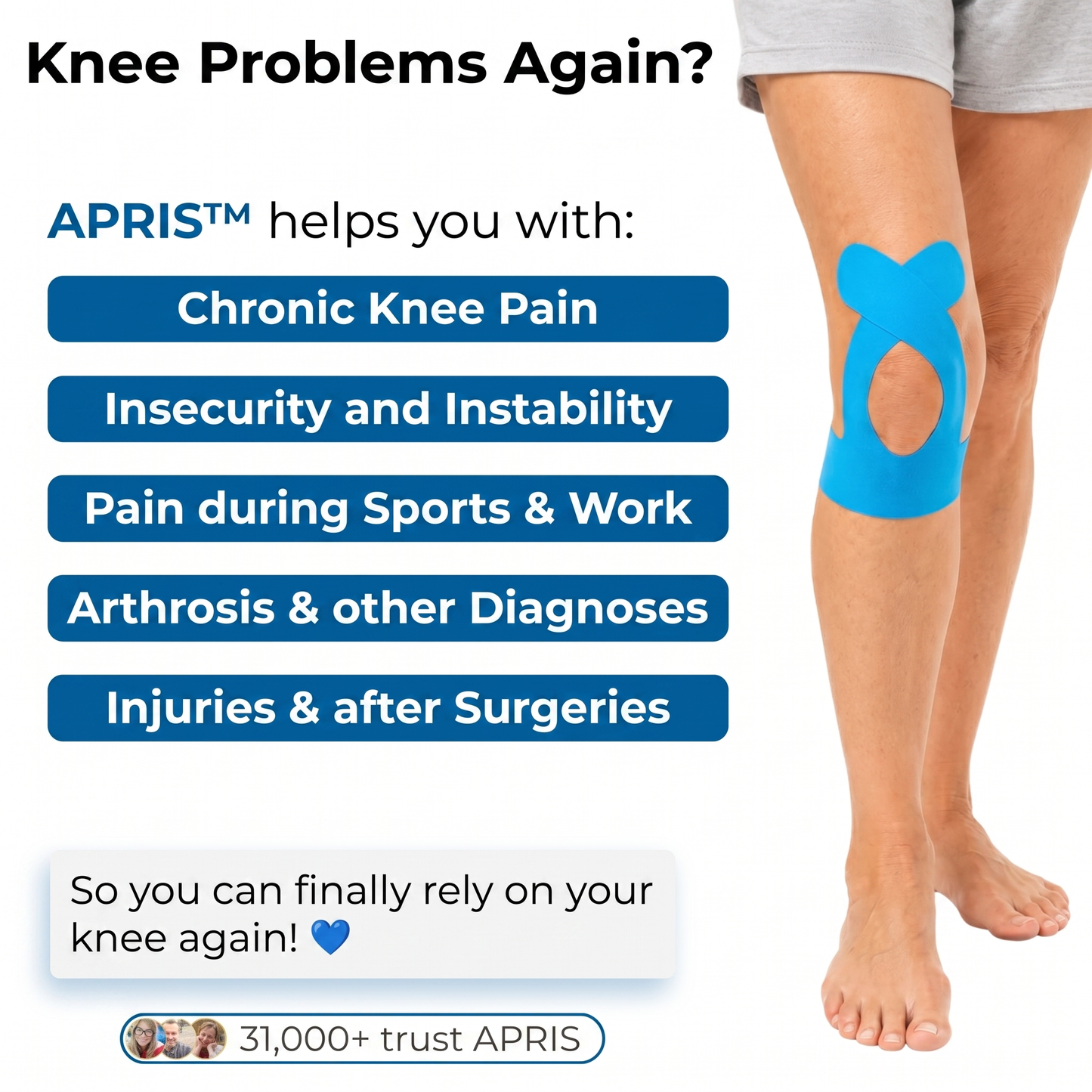 APRIS™ Knee Pajamas — Pre-Cut Kinesiology Tape